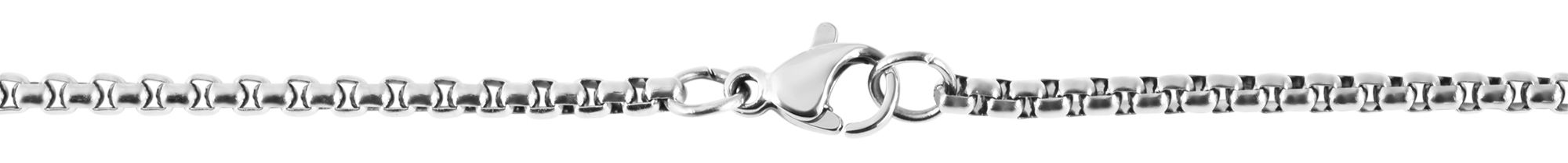 Akzent Halskette mit Dog Tag, Edelstahl, silberfarben/schwarz