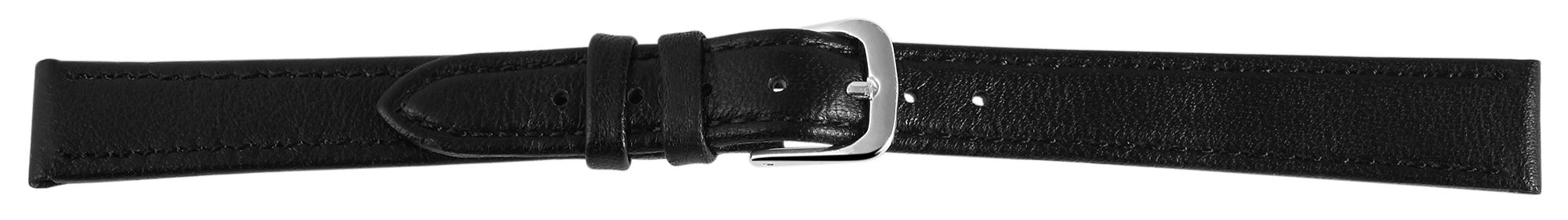 12er Set Echtleder-Uhrenarmband in schwarz, 12 mm