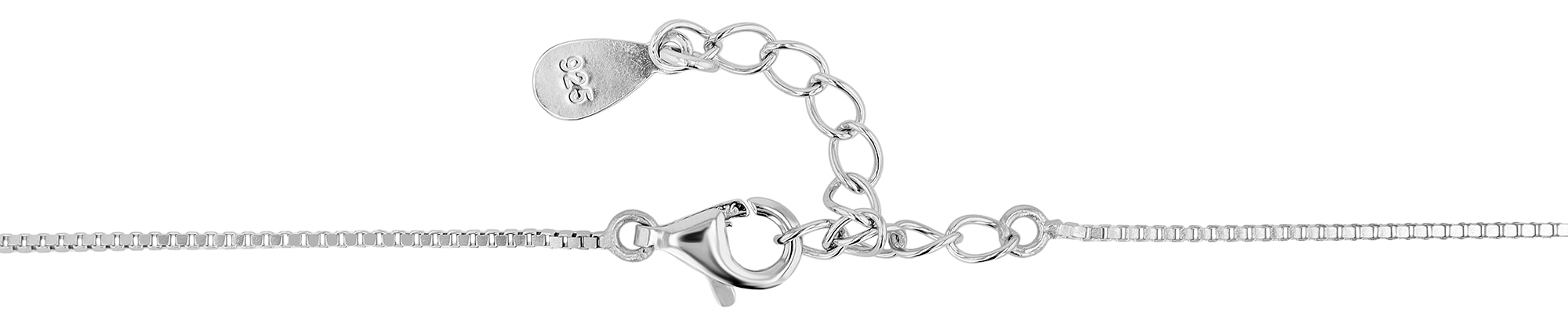 "Edra", 925/- Echt Silber Kette mit Anhänger, silberfarben rhodiniert, 42 + 3 cm