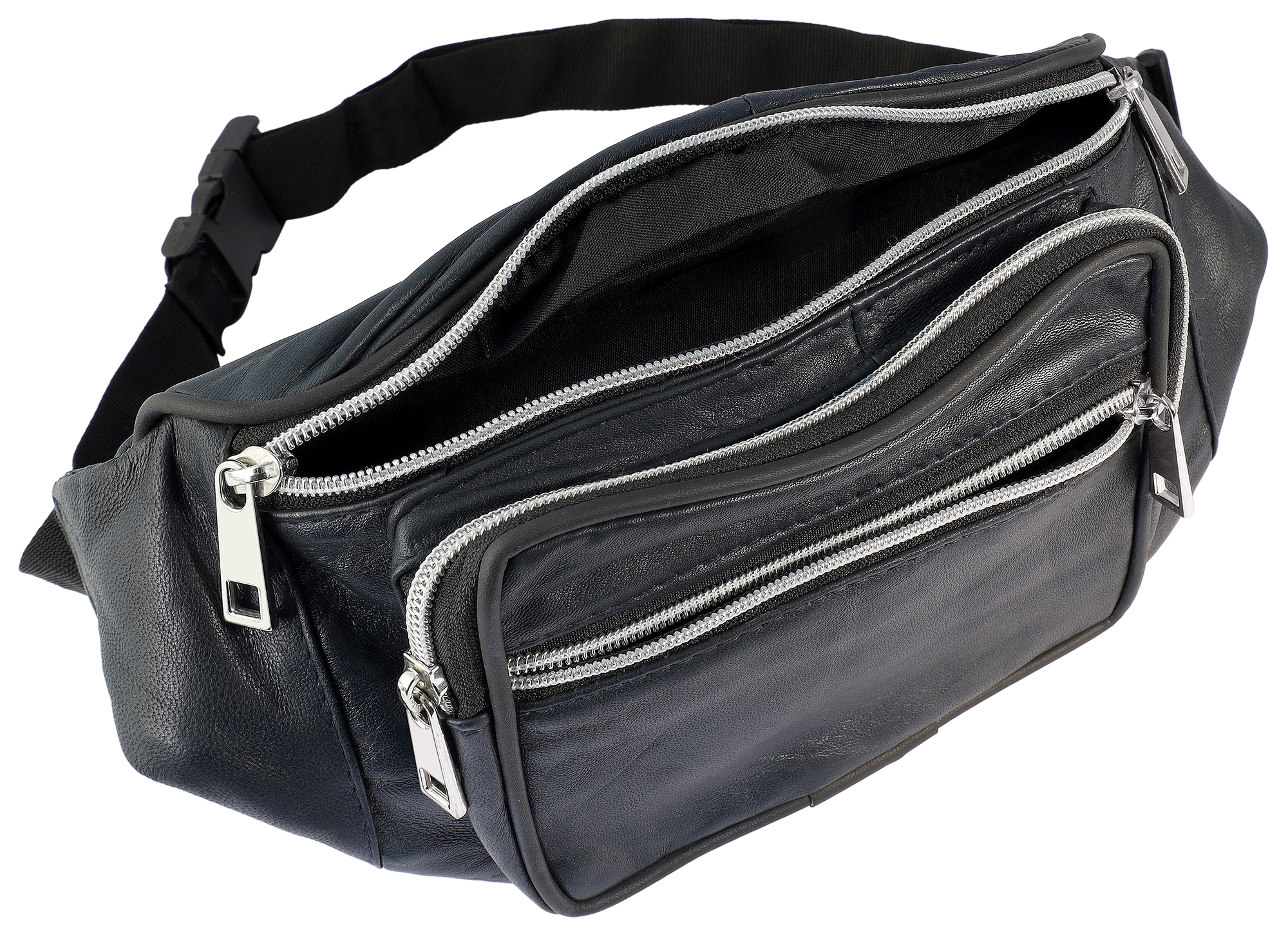 Steinmeister Hüfttasche/ Bauchtasche aus Echtleder, dunkelblau