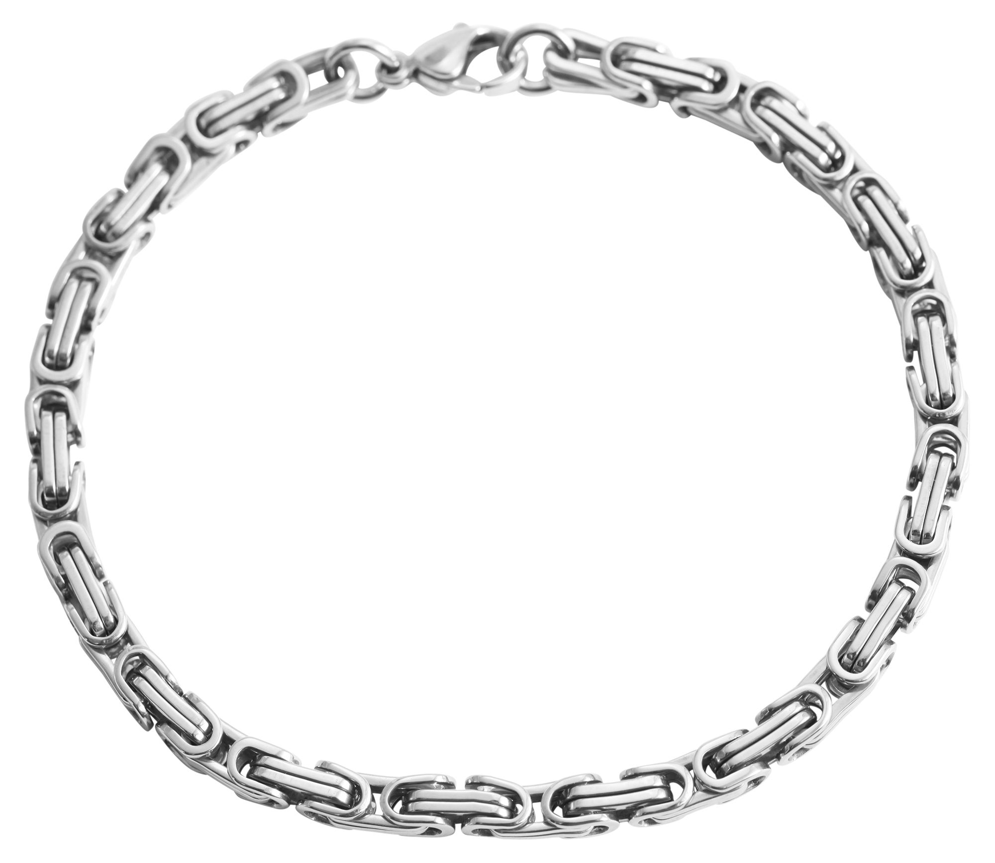 "König"  Akzent Königskettenarmband, silberfarben, 22 cm x 6 mm