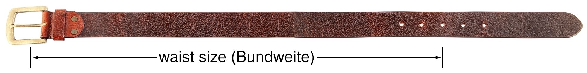 Leonardo Verrelli Echtledergürtel, Büffelleder, braun, kürzbar, Länge 130 cm