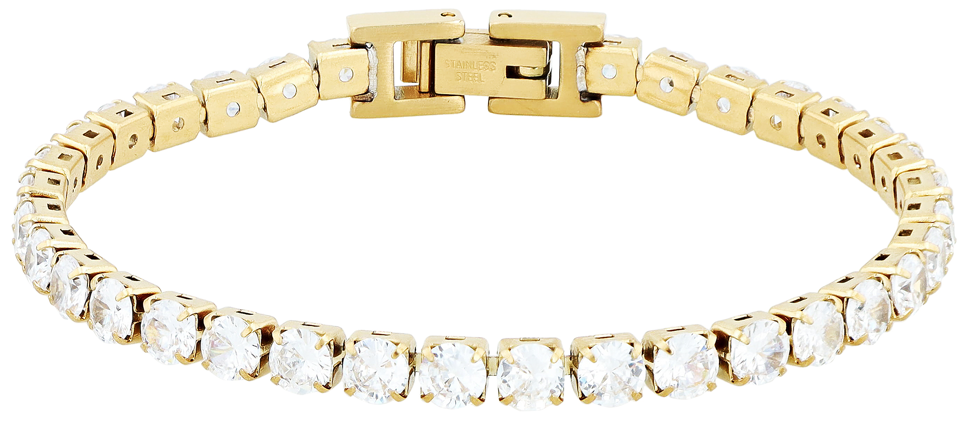 "Detta" Tennis-Armband Zirkonia, 16,5 + 2,5 cm, goldfarben
