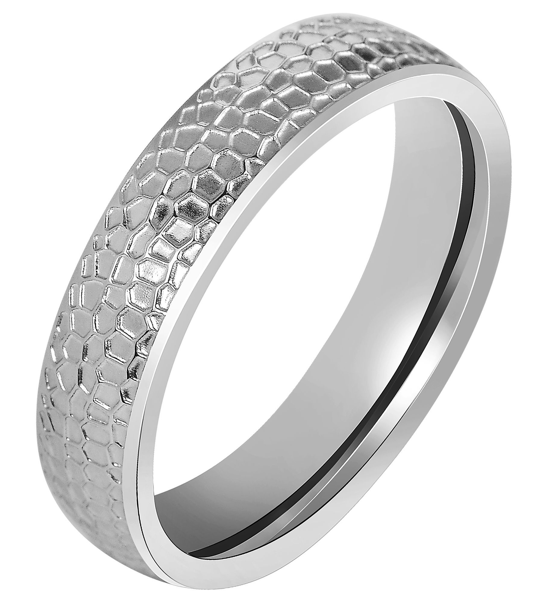 "Eldar" Akzent Herren-Partnerring, Edelstahl, silberfarben, Gr. 58