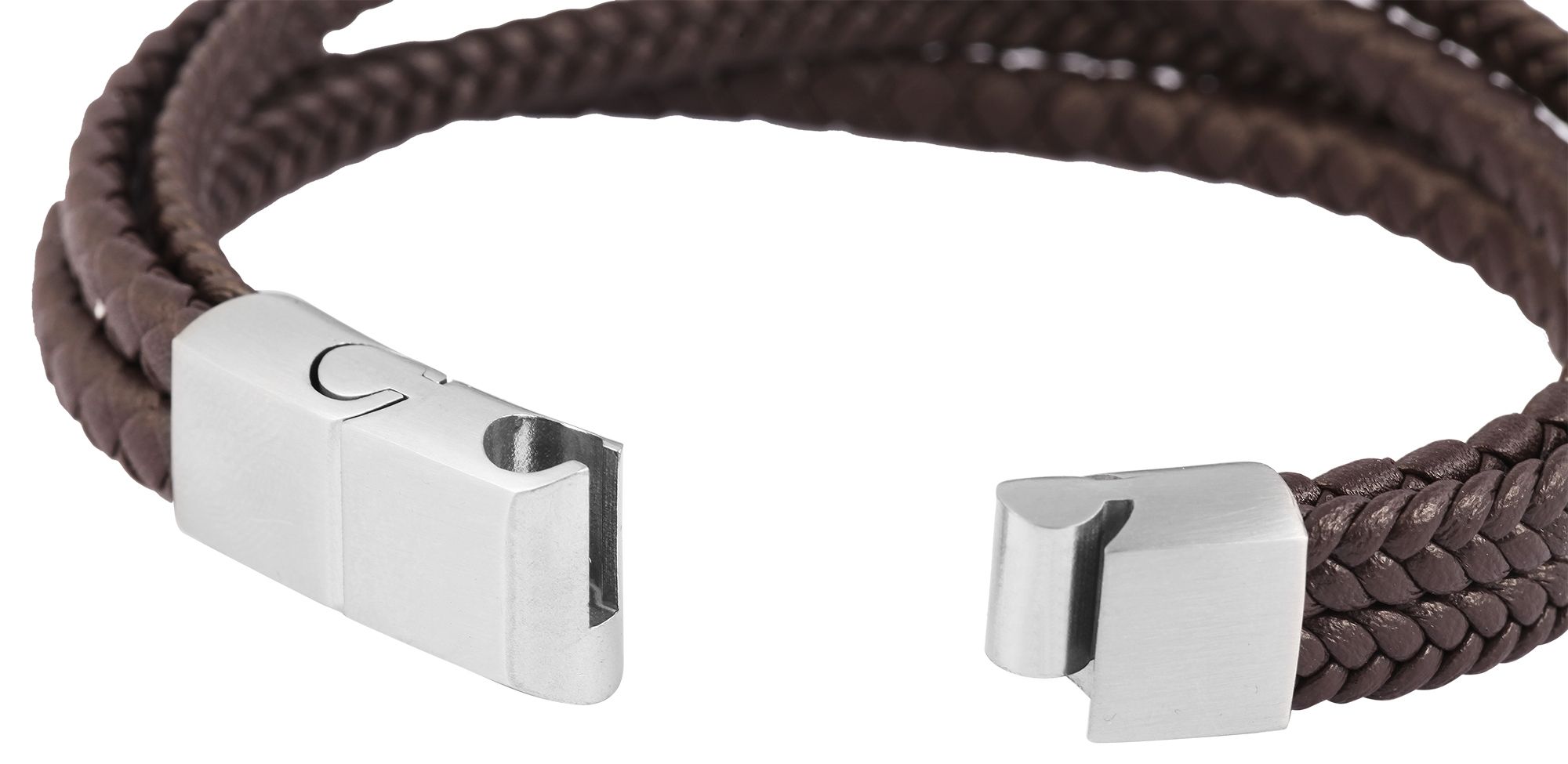 "Jolka" Echtlederarmband in braun mit Magnetschließe, 22 + 1 cm