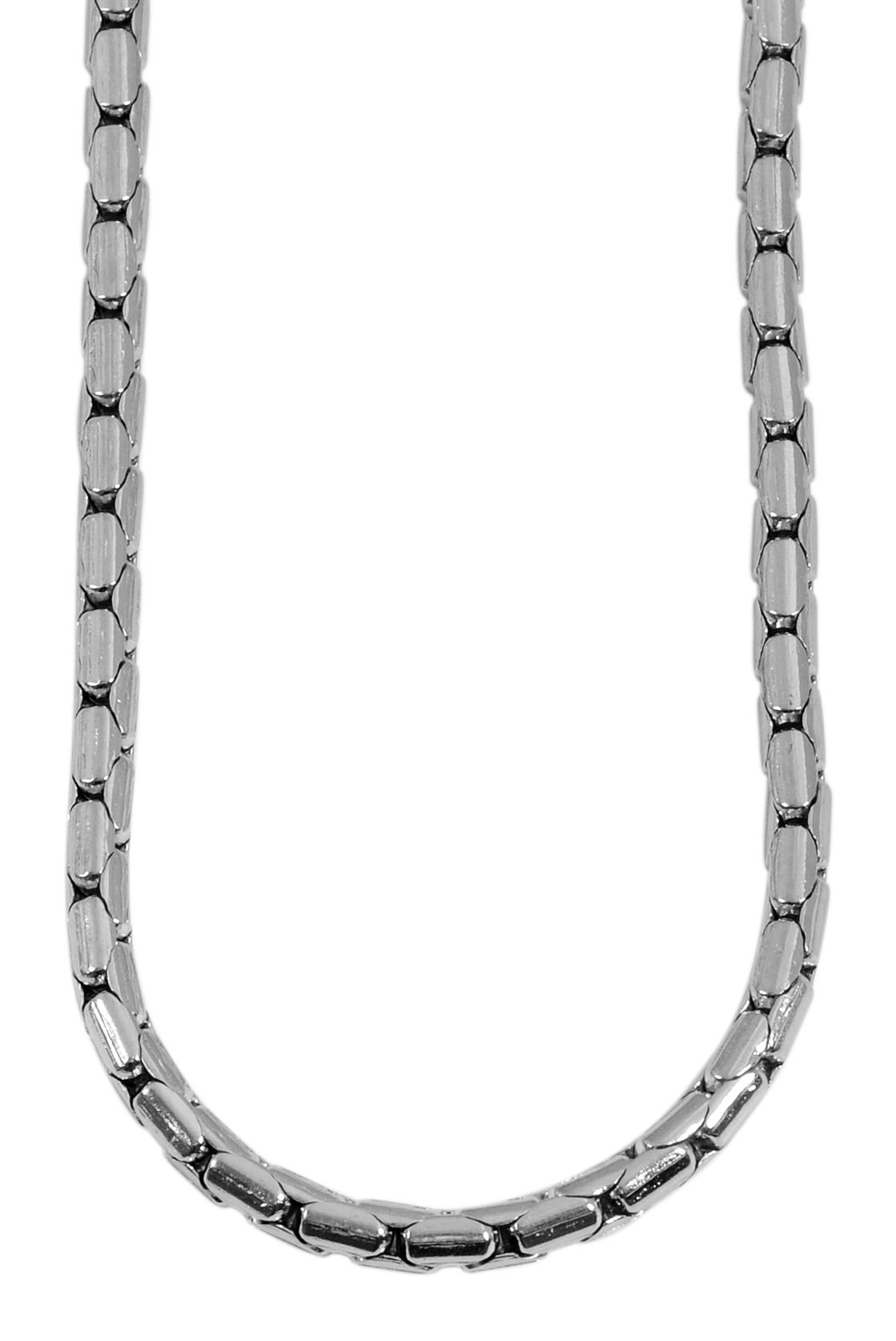"Leilany" Edelstahl Kobrakette 60 cm/ 3 mm, silberfarben