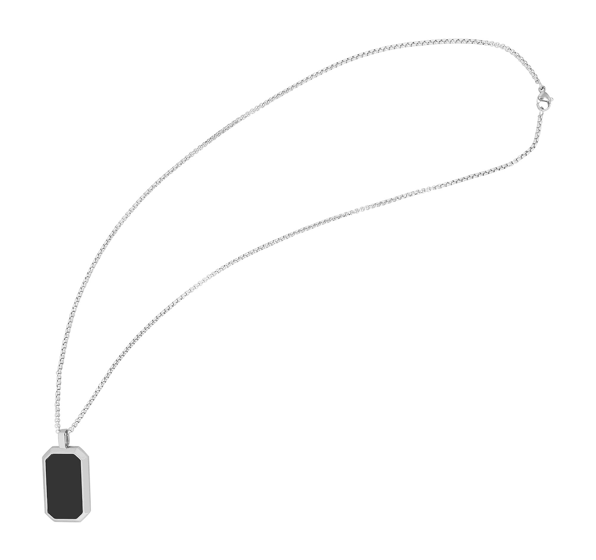 Akzent Erbskette mit mattiertem Dogtag, Edelstahl, zweifarbig