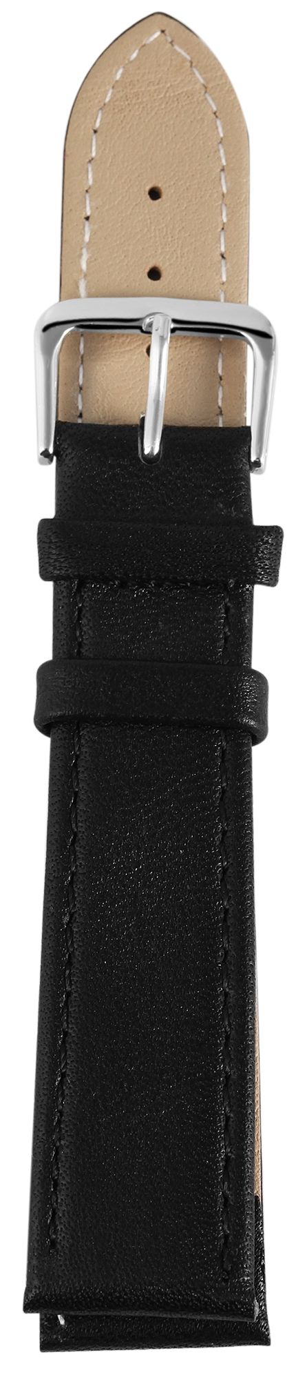 12er Set Echtleder-Uhrenarmband in schwarz, 18 mm