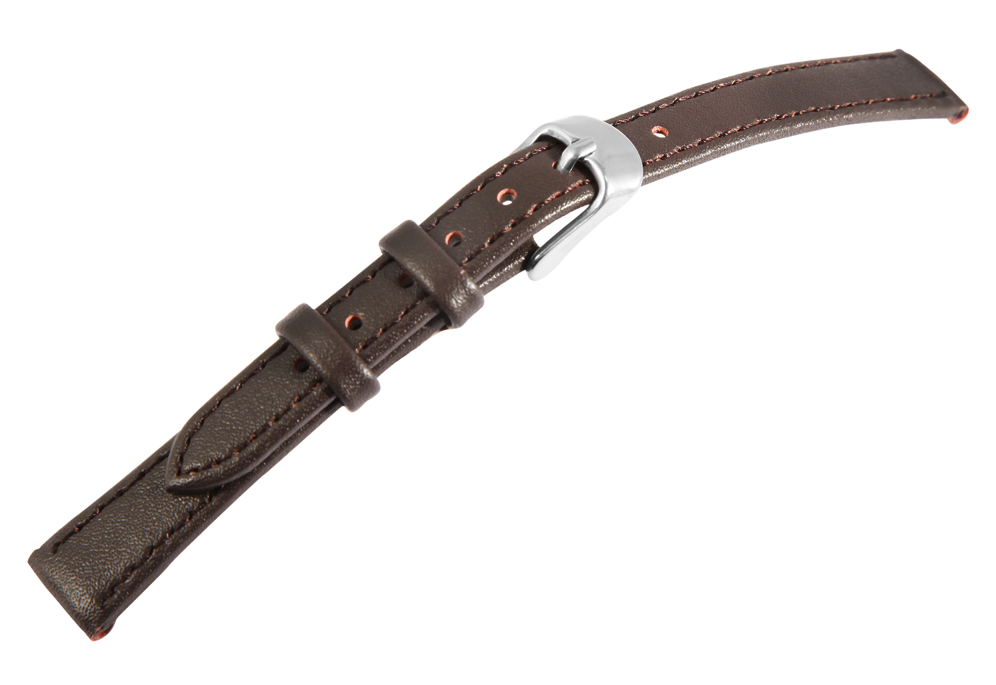 Echtleder-Uhrenarmband, dunkelbraun, 10 mm