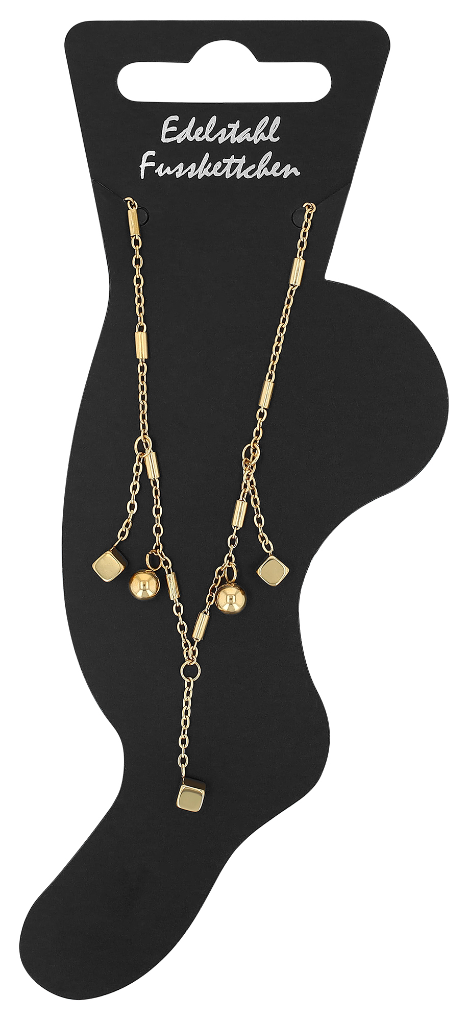 "Dyrken" Fußkette, Edelstahl, 21 + 5 cm, goldfarben