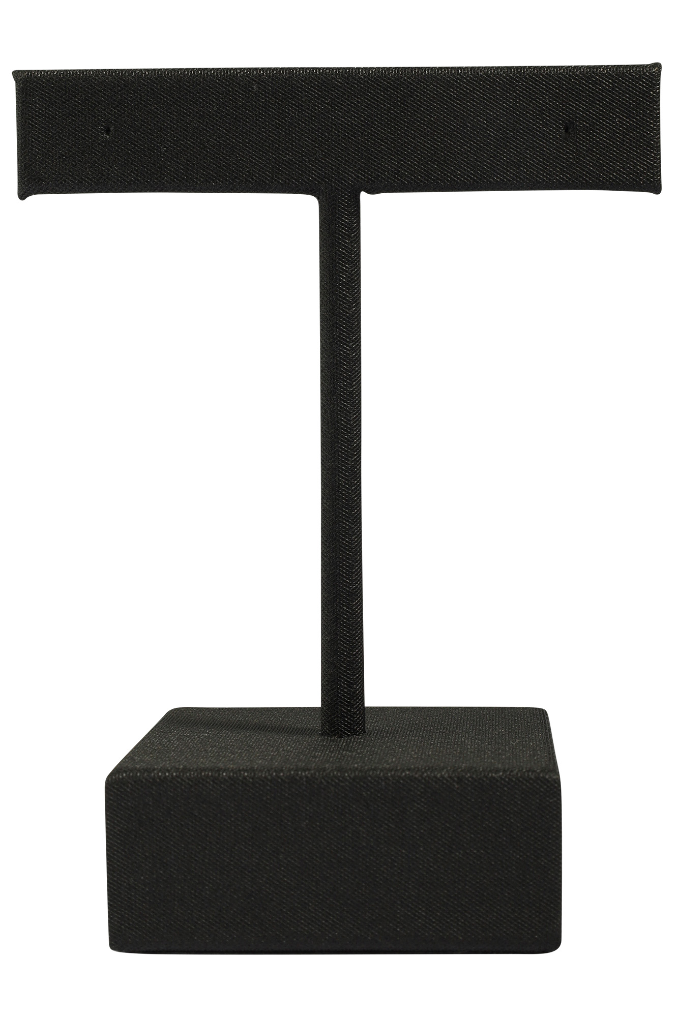 Aufsteller für Ohrringe/ Ohrhänger/ Creolen (Dekoserie Soft), PU-bezogen, 8 cm, schwarz
