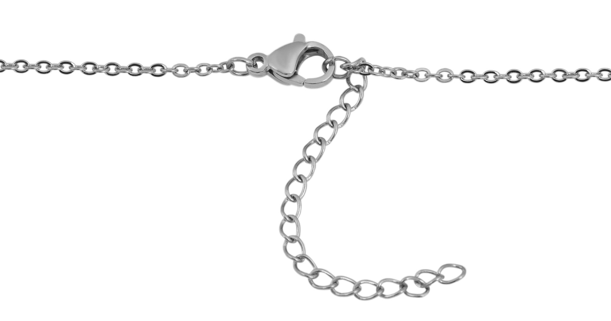 Akzent Halskette mit Kreuzanhänger, Edelstahl, 45+5 cm, silberfarben