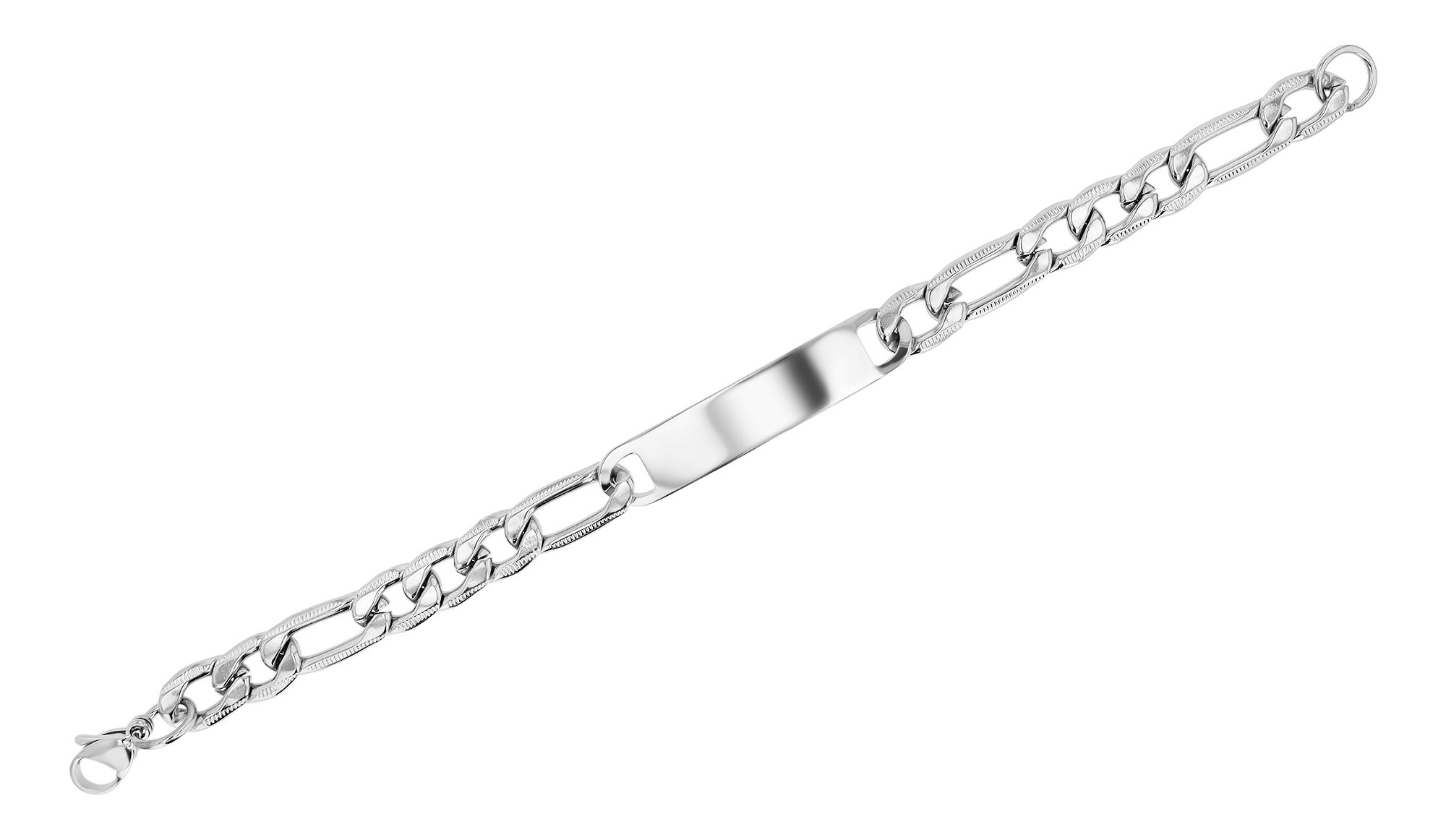 Akzent Gravurarmband "Dashiell", Edelstahl, 21 cm, silberfarben