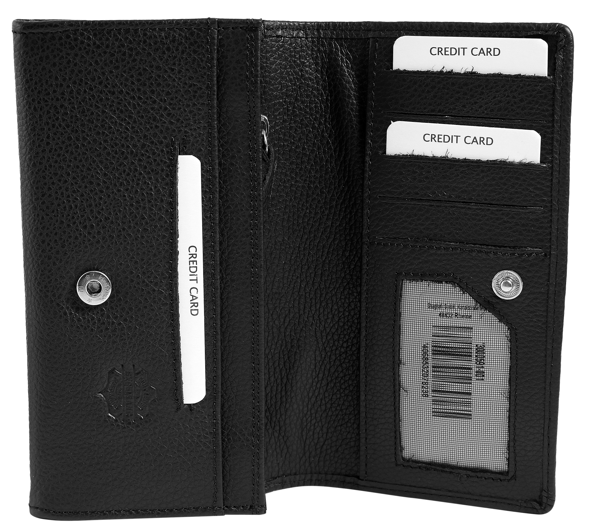 Excellanc Damen Geldbörse, Echtleder (Nappa), RFID, Querformat, schwarz
