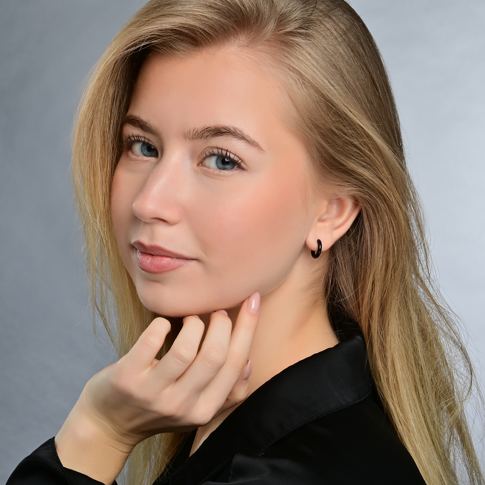"Tanu", Unisex Edelstahl Creole, schwarz, 8 mm (VE12)