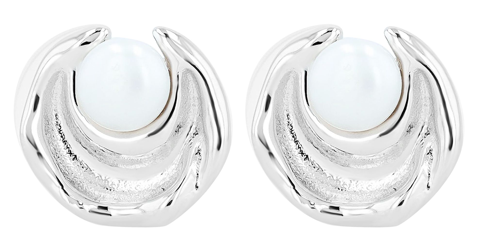 "Kalena" 925/- Echt Silber, Ohrstecker mit Süßwasserperle, rhodiniert