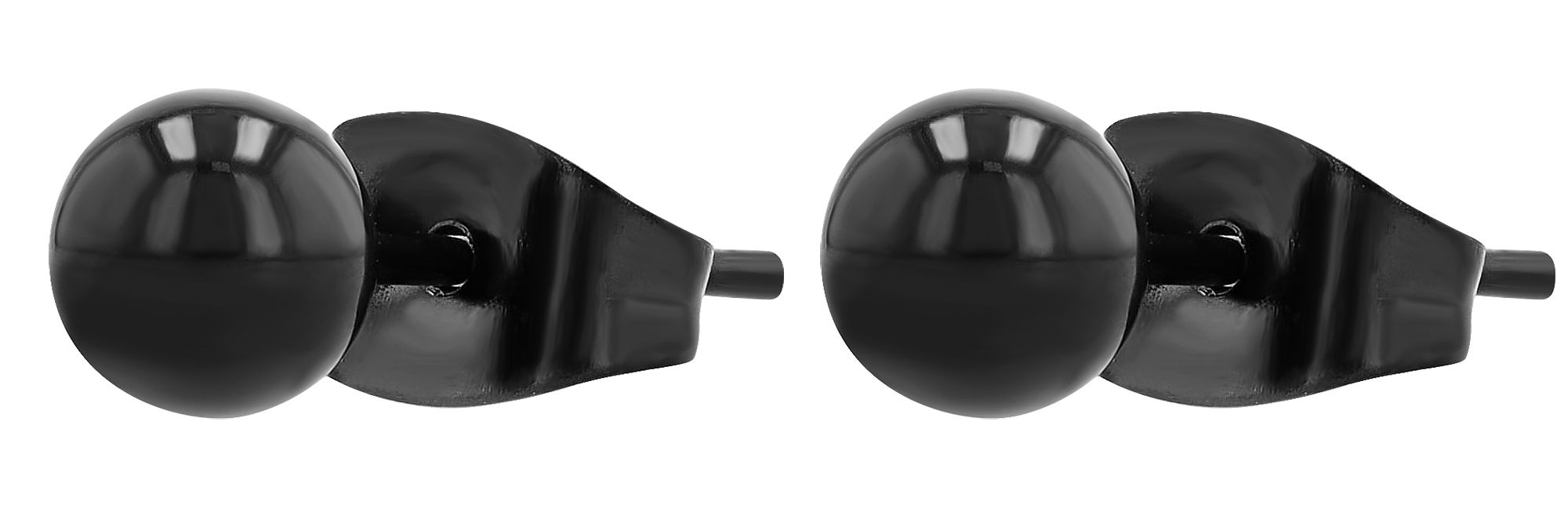 Akzent Ohrstecker "Pip", Edelstahl, Ø 5 mm, schwarz