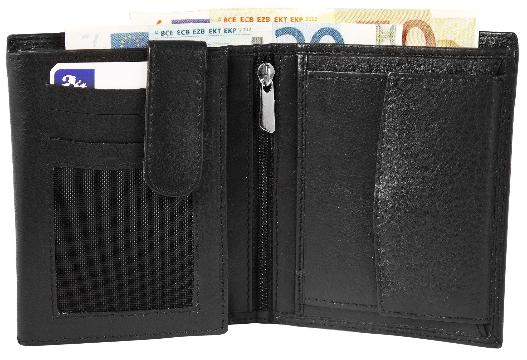 Echt Leder Geldbörse in schwarz
