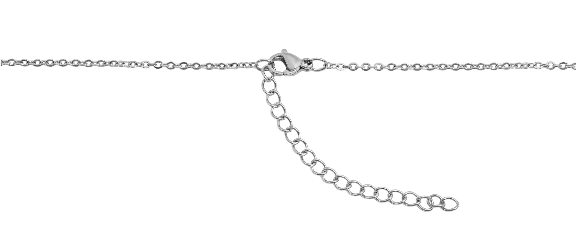 Edelstahl Kette mit Anhänger, Länge 43+5cm, silberfarbig