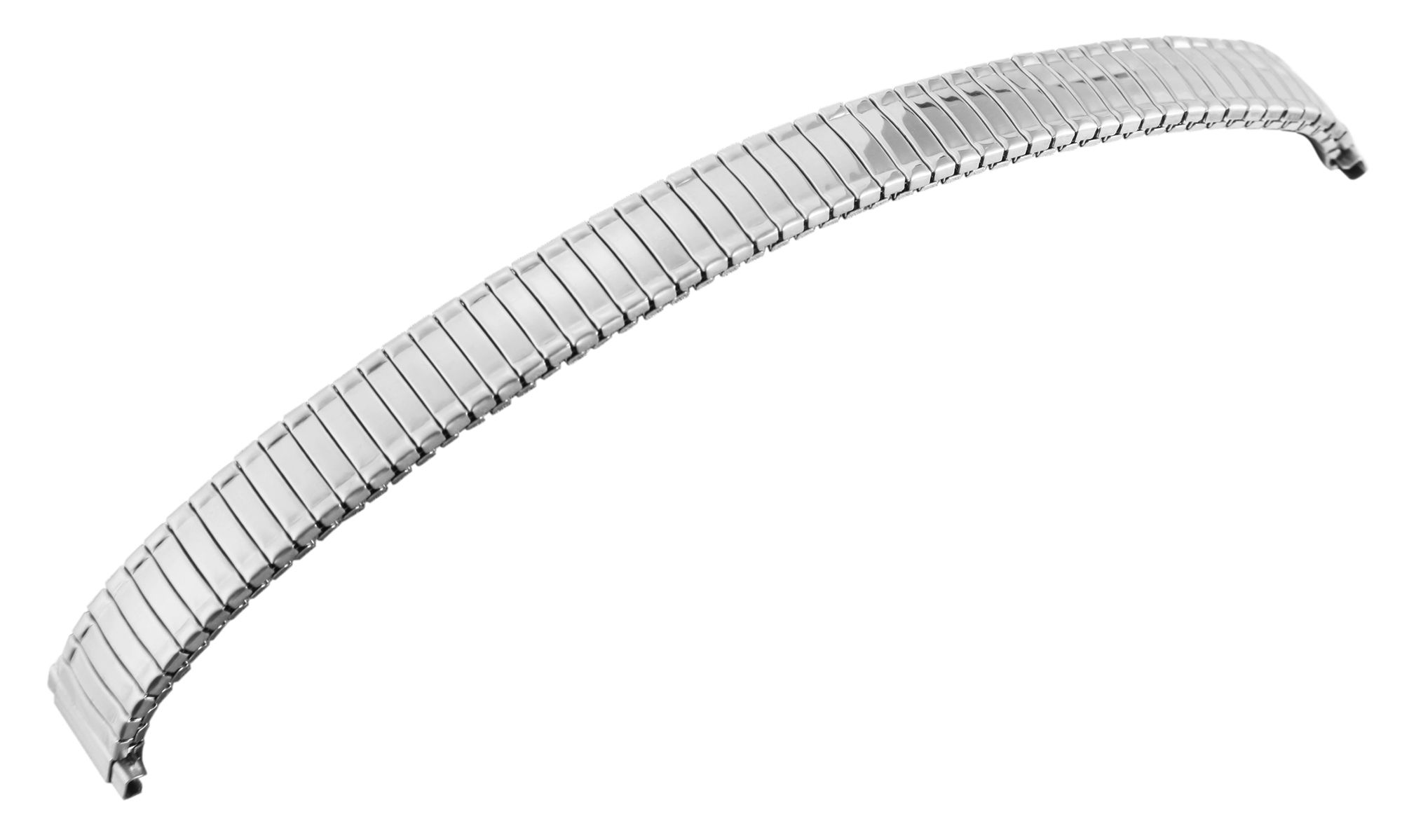 Edelstahl-Zugarmband, silberfarben, Anstoßbreite flexibel, 16 mm - 24 mm