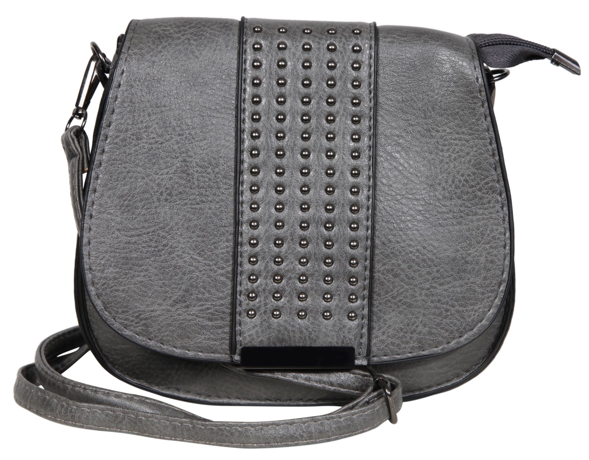 Damen Handtasche aus Lederimitation, grau