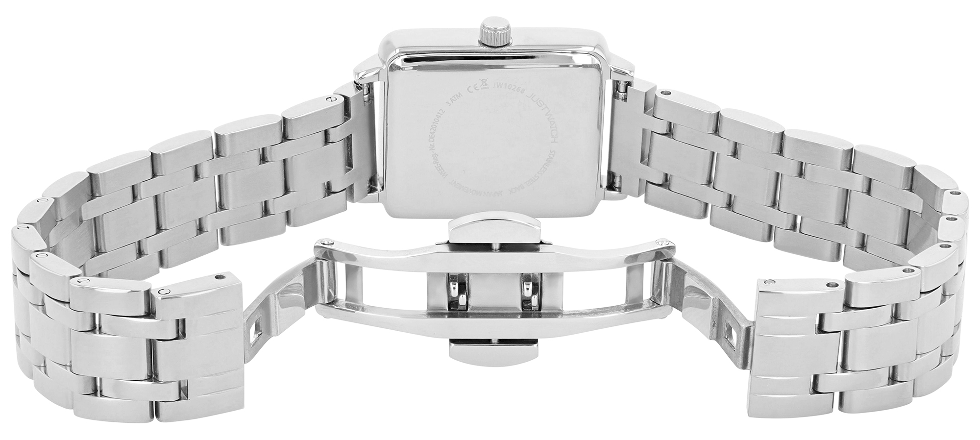 Just Watch "Colette" Damenuhr mit Edelstahl Gliederarmband, Rechteckig, silberfarben