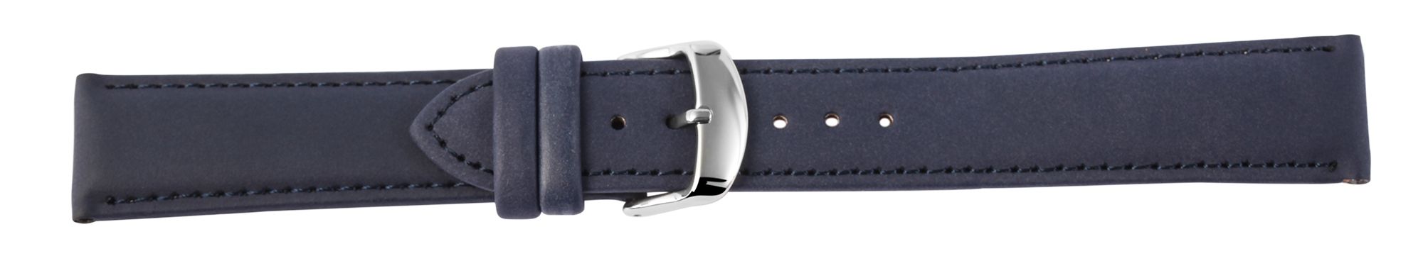 Echtleder Uhrenarmband, dunkelblau, 18 mm