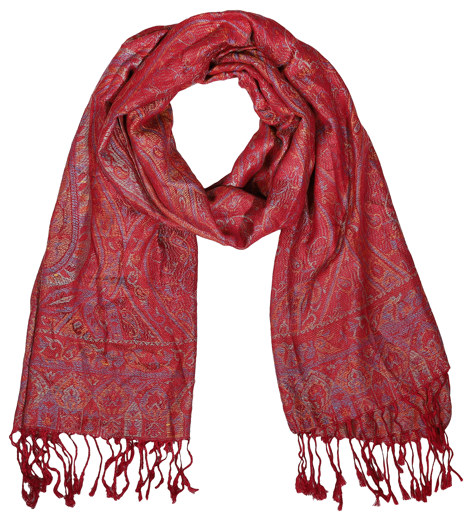 Schalpaket, 100% Viskose, VE 4, Paisley-Muster - rot