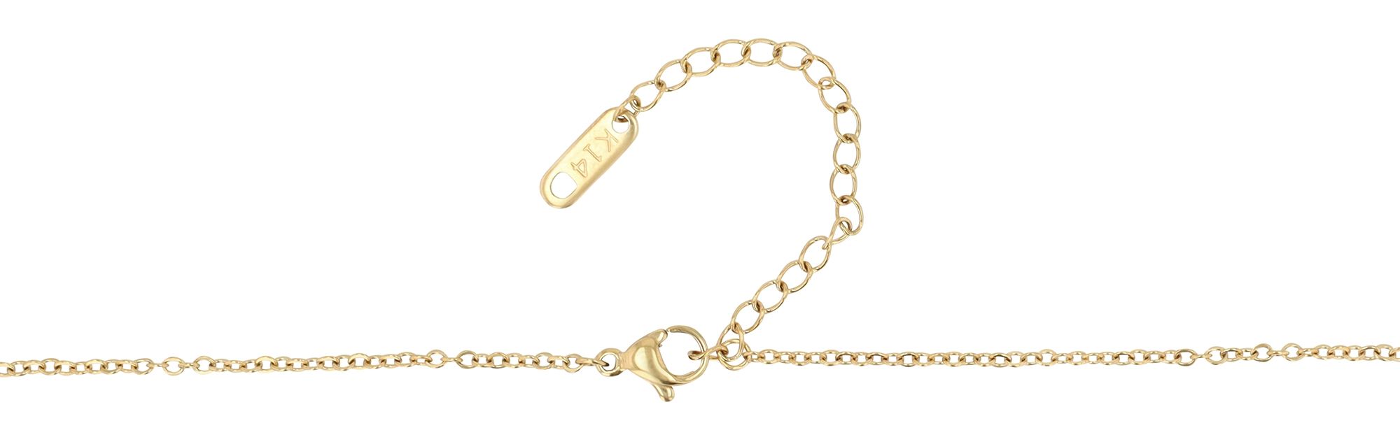 "Jola" Edelstahlkette mit Herz -Anhänger, 43+5cm, Goldfarbig