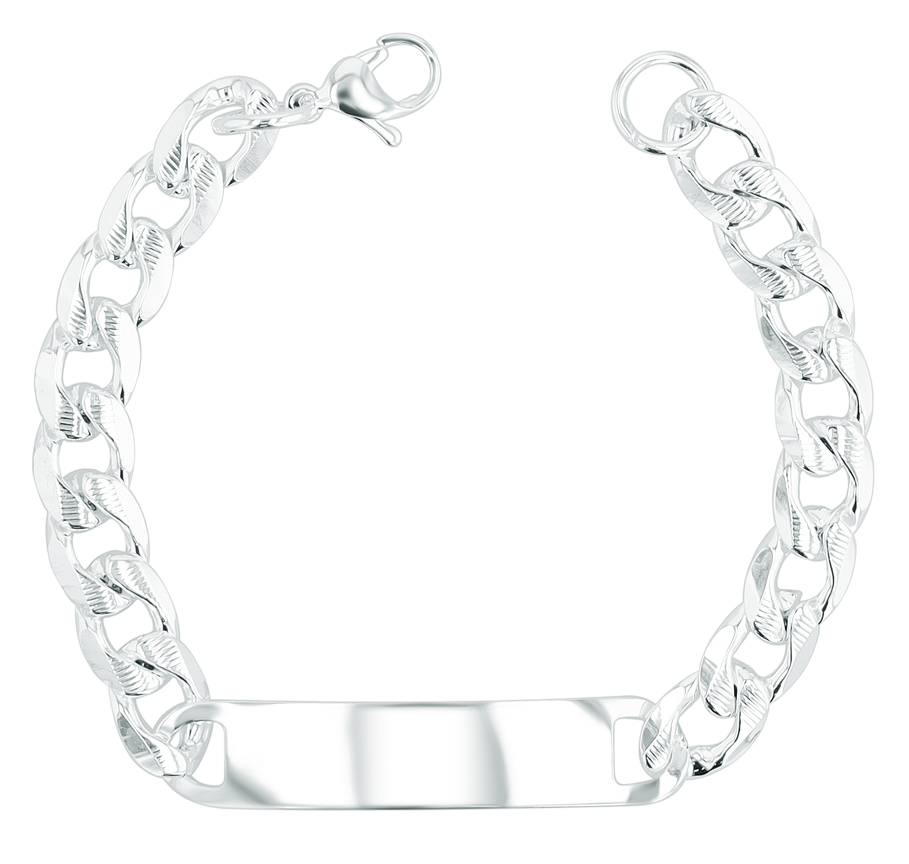 Akzent Panzerarmband "Riley" aus Edelstahl, Gravurplatte, 21 cm