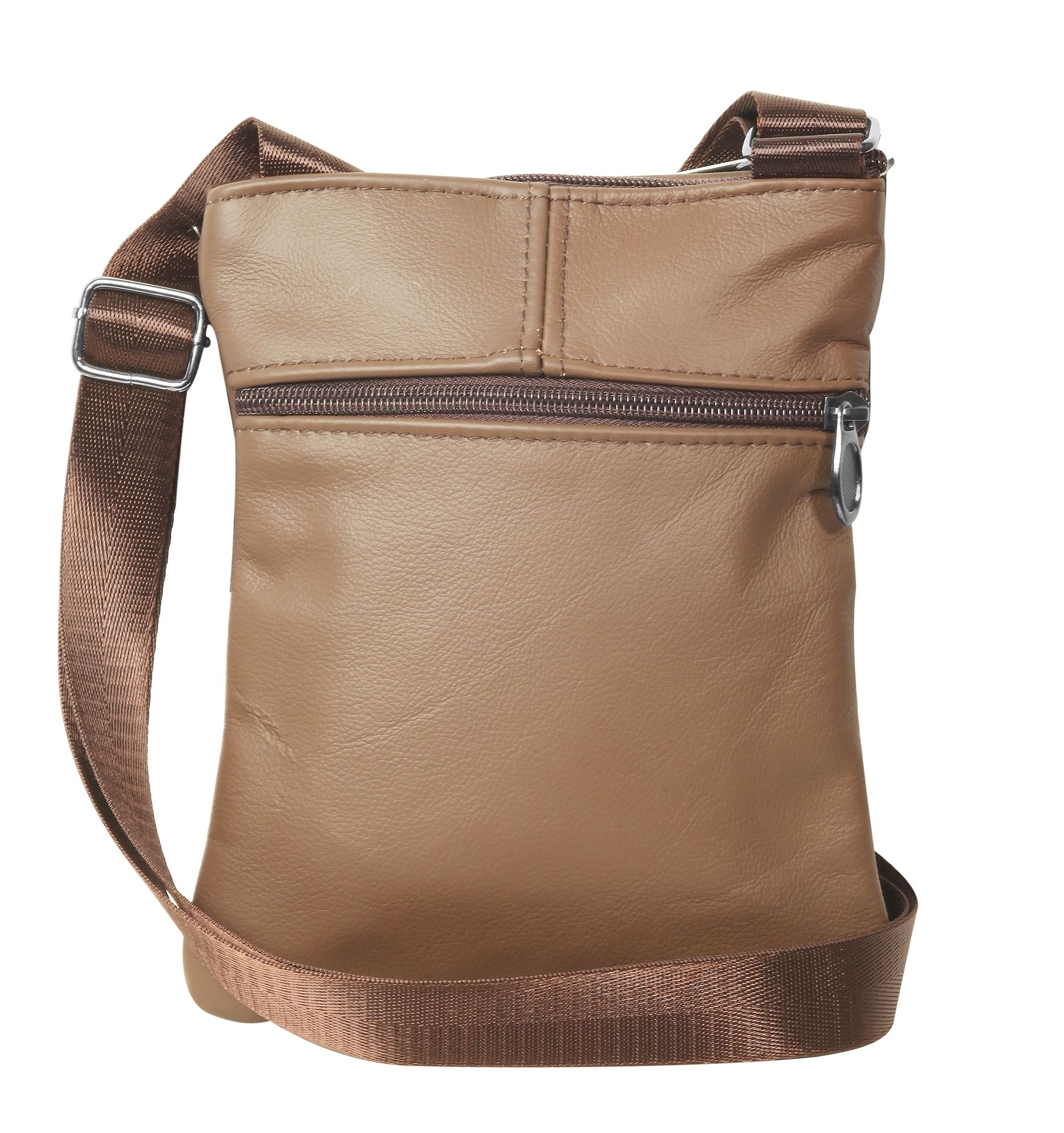 Umhängetasche aus Echtleder, Unisex, dunkelbraun