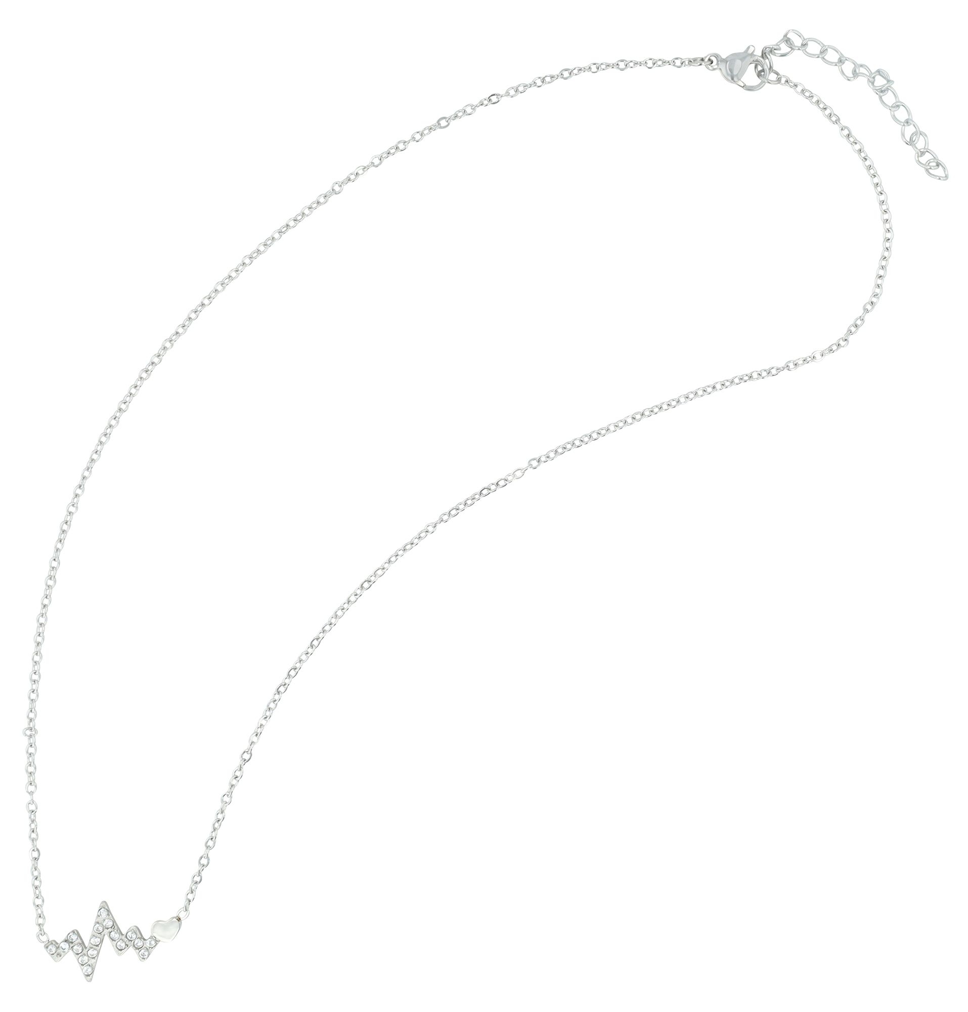 "Liv" - Herzschlag mit Herz, Edelstahlkette 42 + 5 cm mit Anhänger