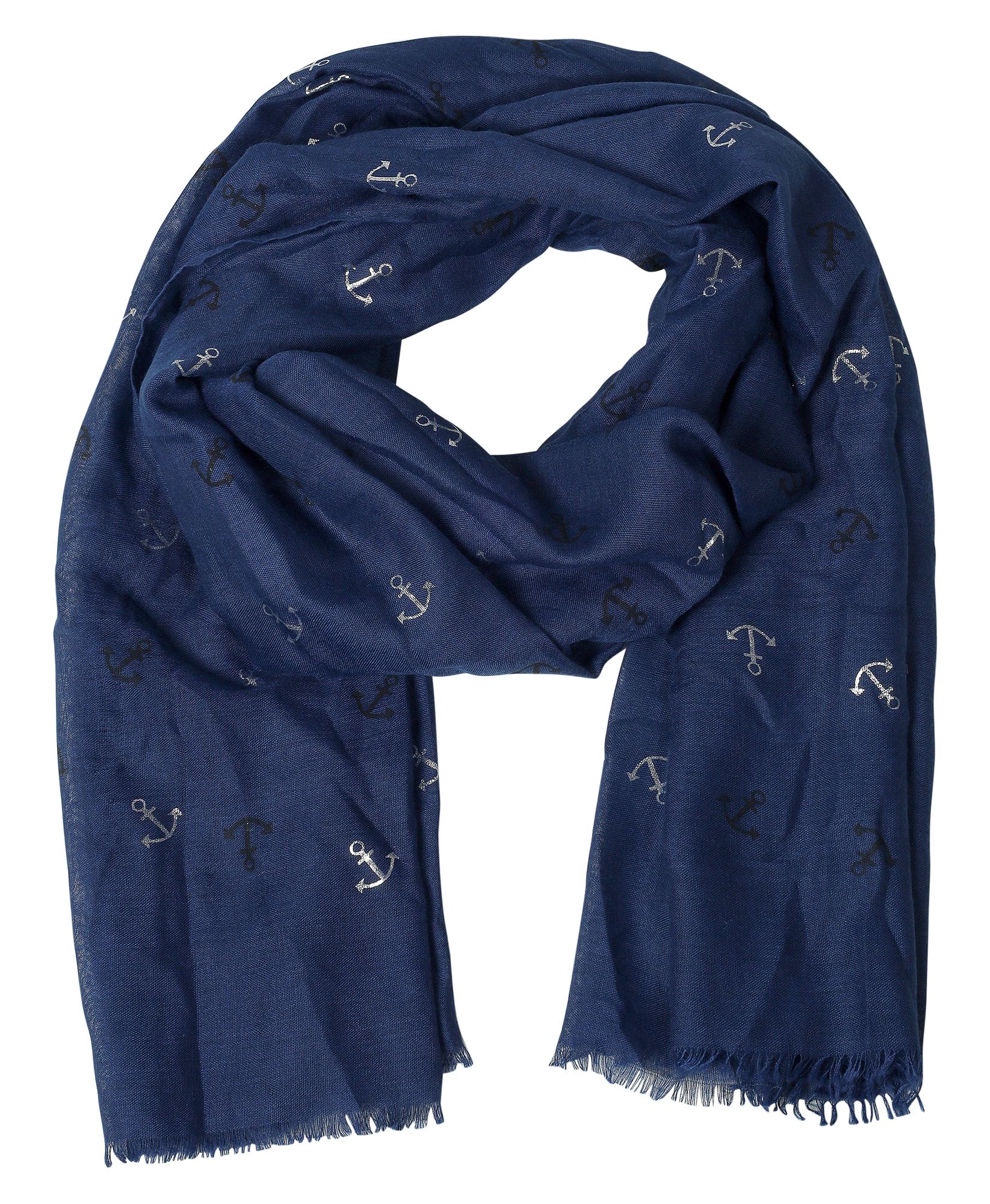 Schalpaket farblich sortiert, 100% Polyester, VE 12, 185 x 70 cm, maritim, Silberner Anker