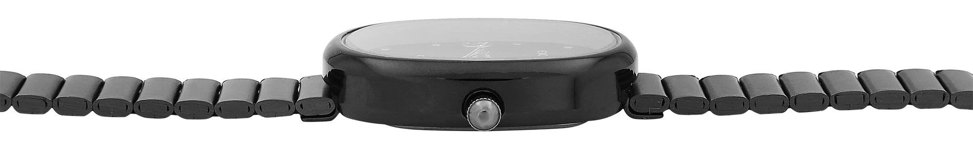 Excellanc Damenuhr - Oval mit Metallband, Schwarz/ Blau