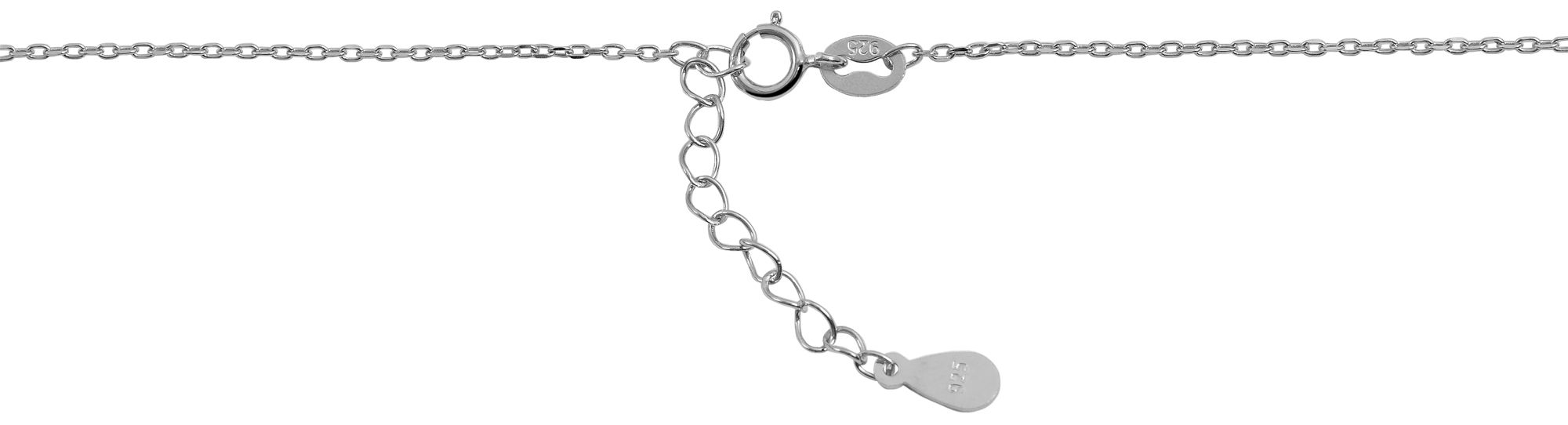 "Mona" 925/- Echt Silber Halskette mit Anhänger - Herz mit Zirkonia, 42+3cm, rhodiniert