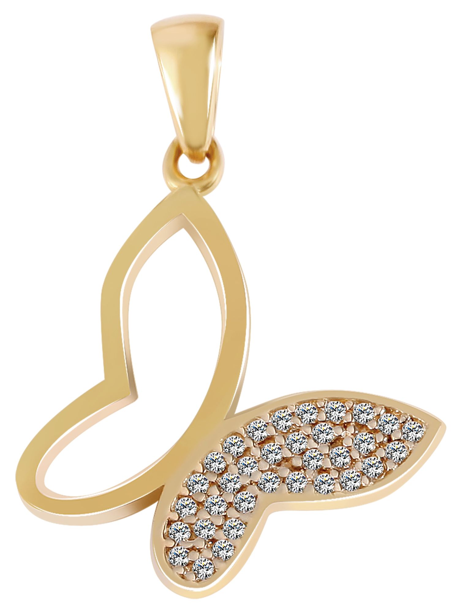 333/- Gold Anhänger "Brinja" ohne Kette, Schmetterling mit Zirkoniabesatz, 8 Karat, Gelbgold