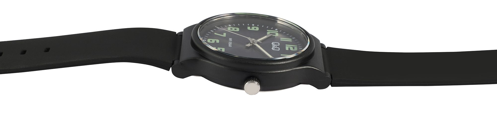 Q&Q Herren-/ Jugenduhr, Silikonband, Ø 38 mm, schwarz