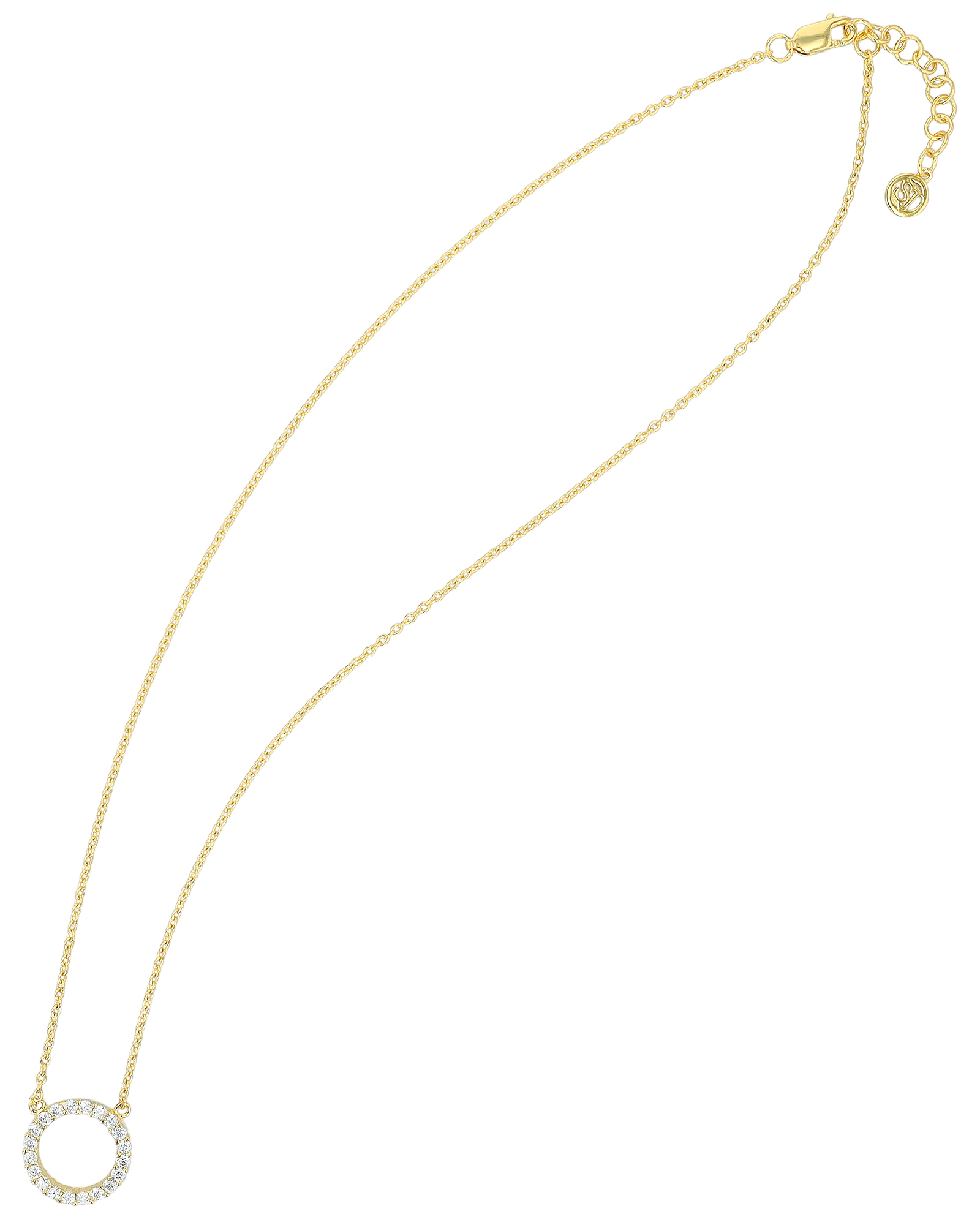 Sif Jakobs Jewellery 925/- Echt Silber Kette mit Anhänger "Biella Grande", Zirkonia, 40,5 + 3 cm, vergoldet