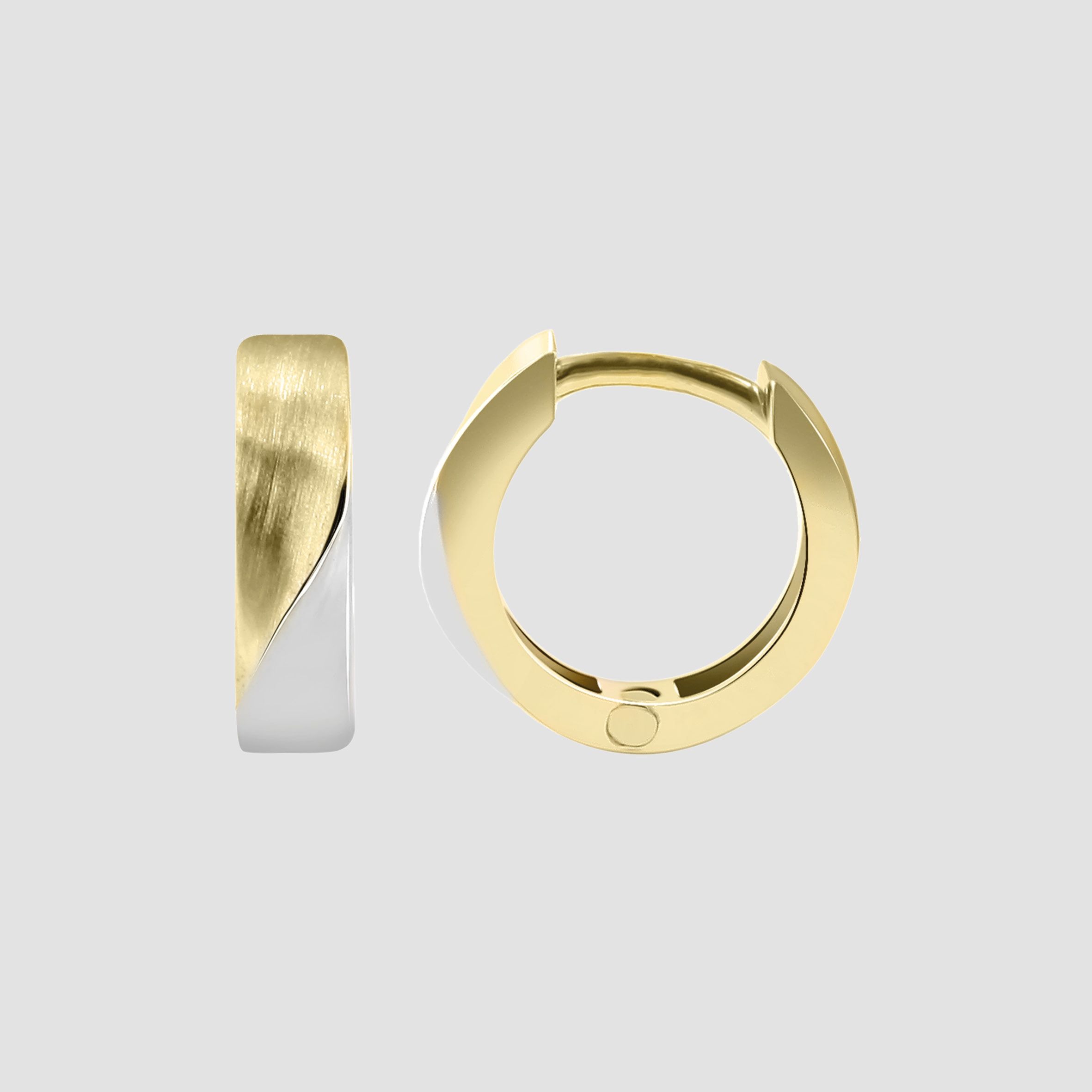Gold Klapp-Creolen, 375er 9 Karat, bicolor