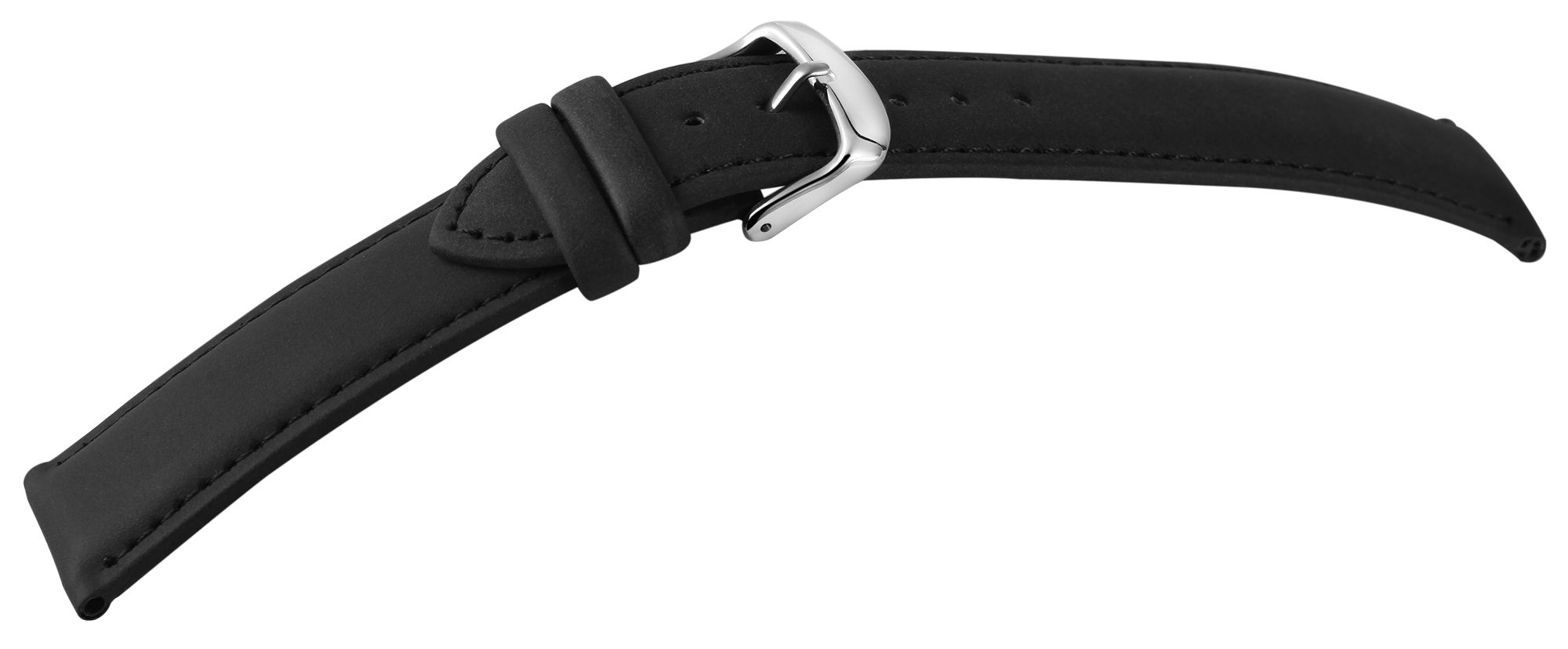 Echtleder Uhrenarmband, schwarz, 22 mm