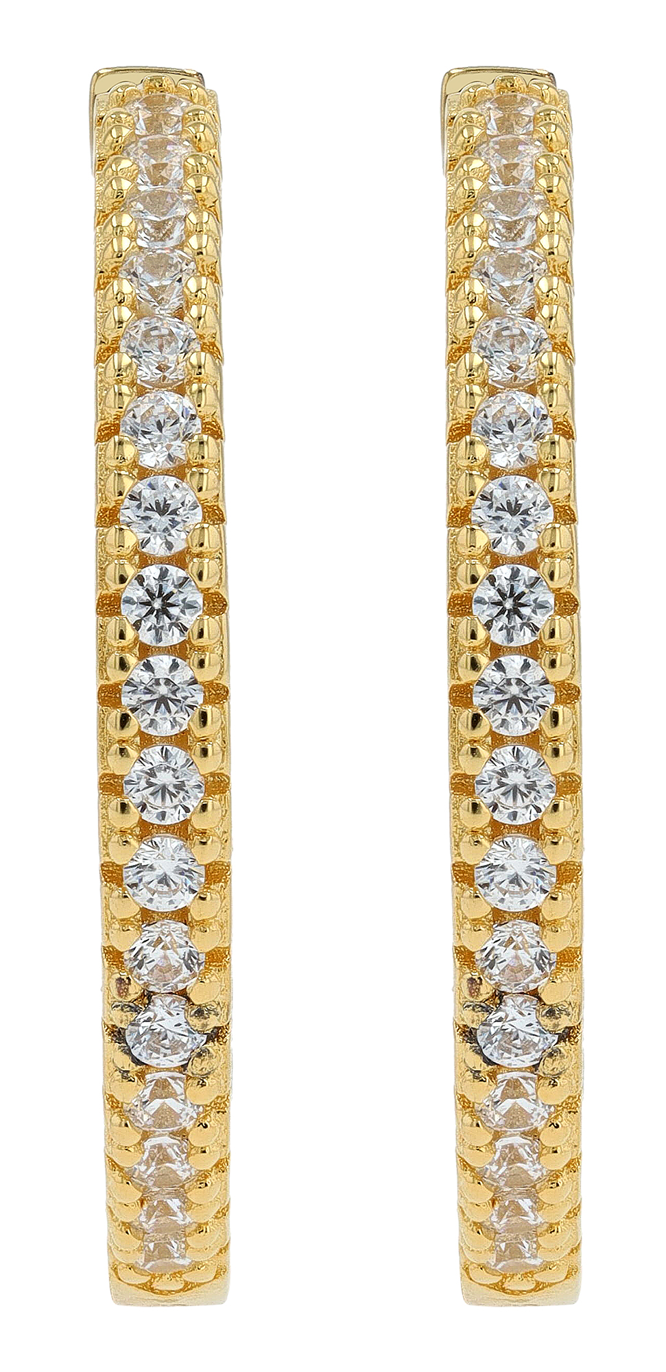 Sif Jakobs Jewellery 925/- Echt Silber Creolen "Ellera X-Grande" Ø 20 mm, weiße Zirkonia, vgold.