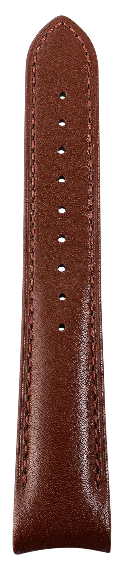 Echtleder Uhrenarmband, gepolstert, genäht, braun, 22 mm