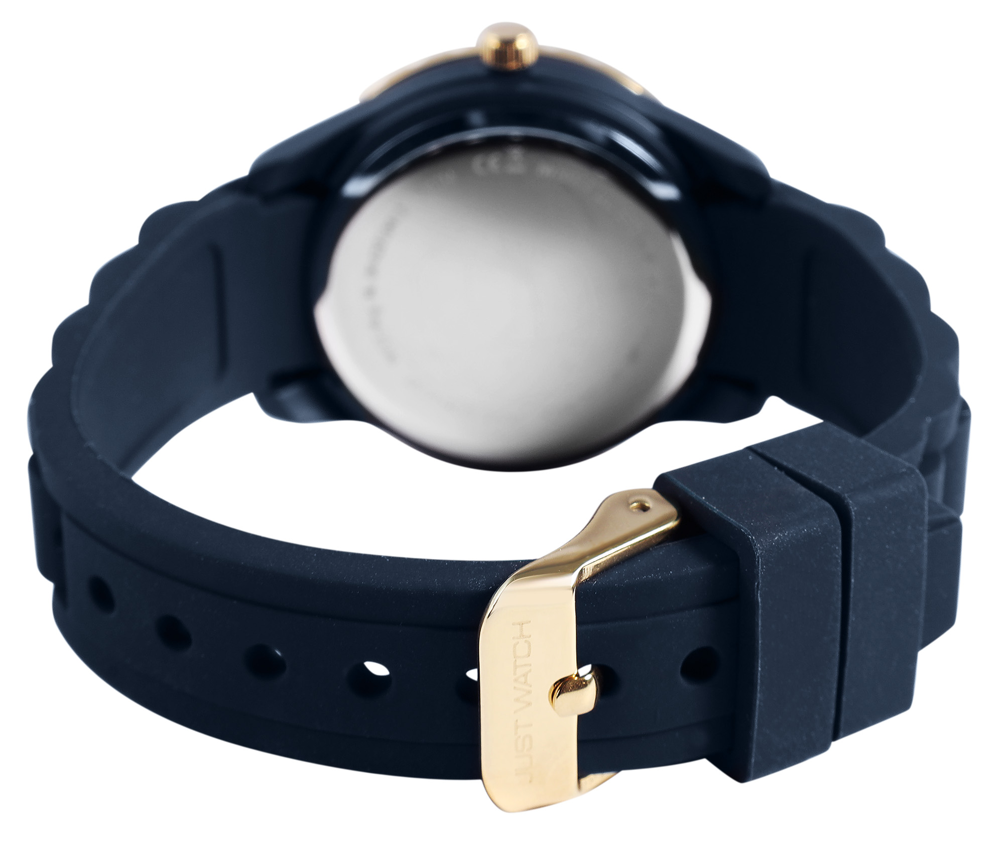 JUST WATCH Damenuhr "Kaia" mit Silikonband, 5ATM, dunkelblau/ goldfarben