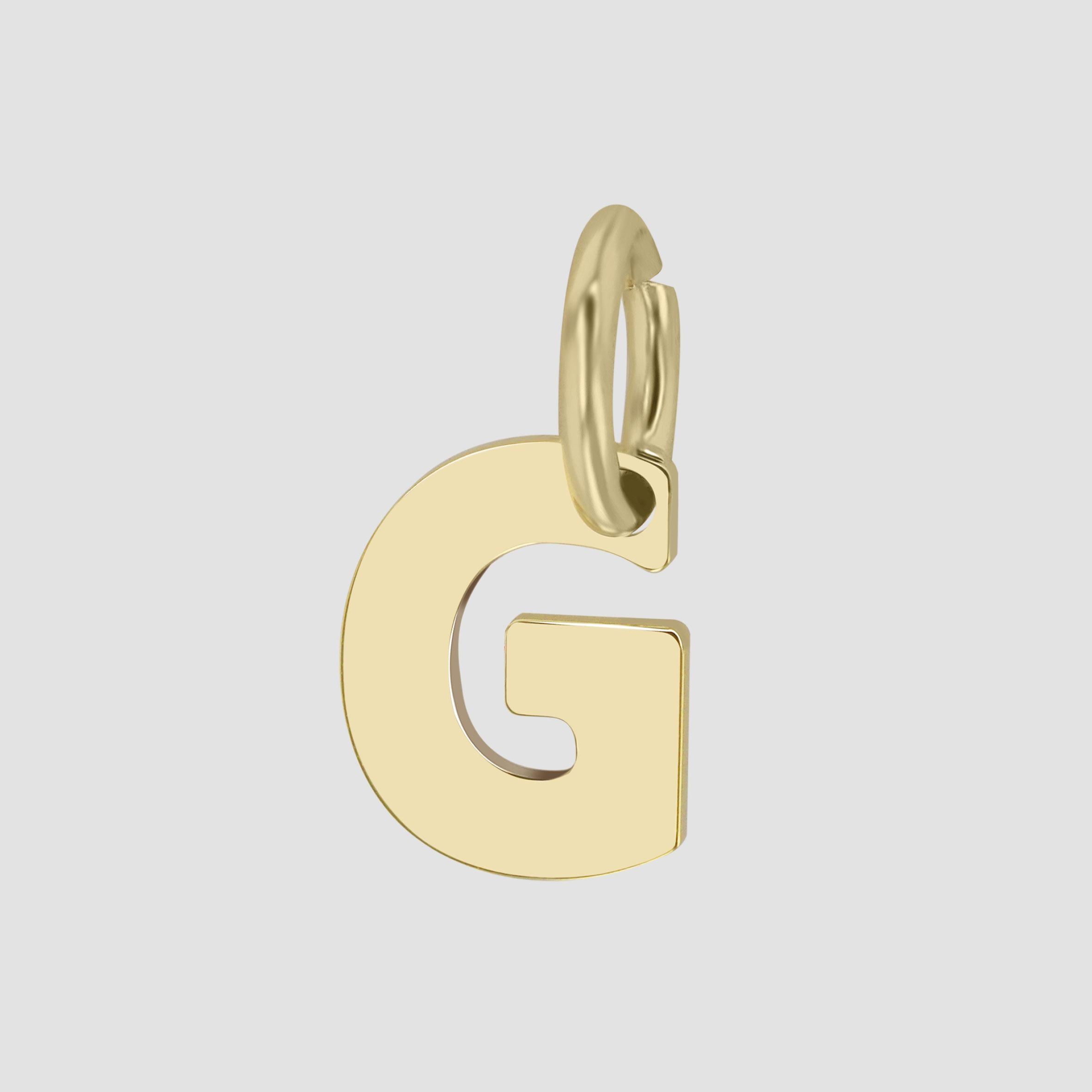 375/- Gold Anhänger "Golden Initials - G" ohne Kette, Buchstaben, Initialien, 9 Karat, Gelbgold