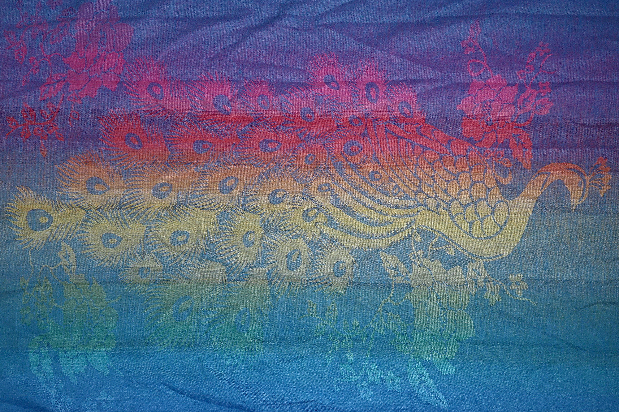 Schalpaket, 100% Polyester, VE 4, Ombré-Effekt + Pfau, blau