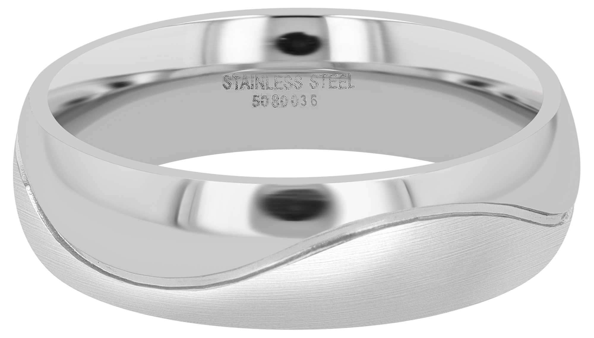 "Natural View"  Herren-Partnerring aus Edelstahl, silberfarbig, Gr. 68