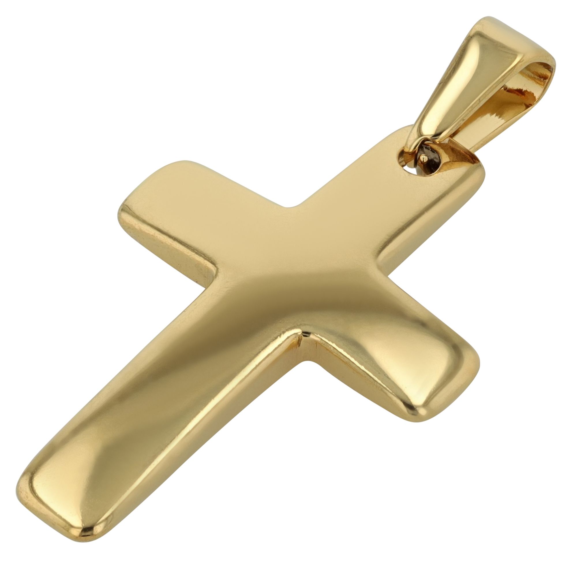 Kreuz Anhänger "Altair" Edelstahl, goldfarbig