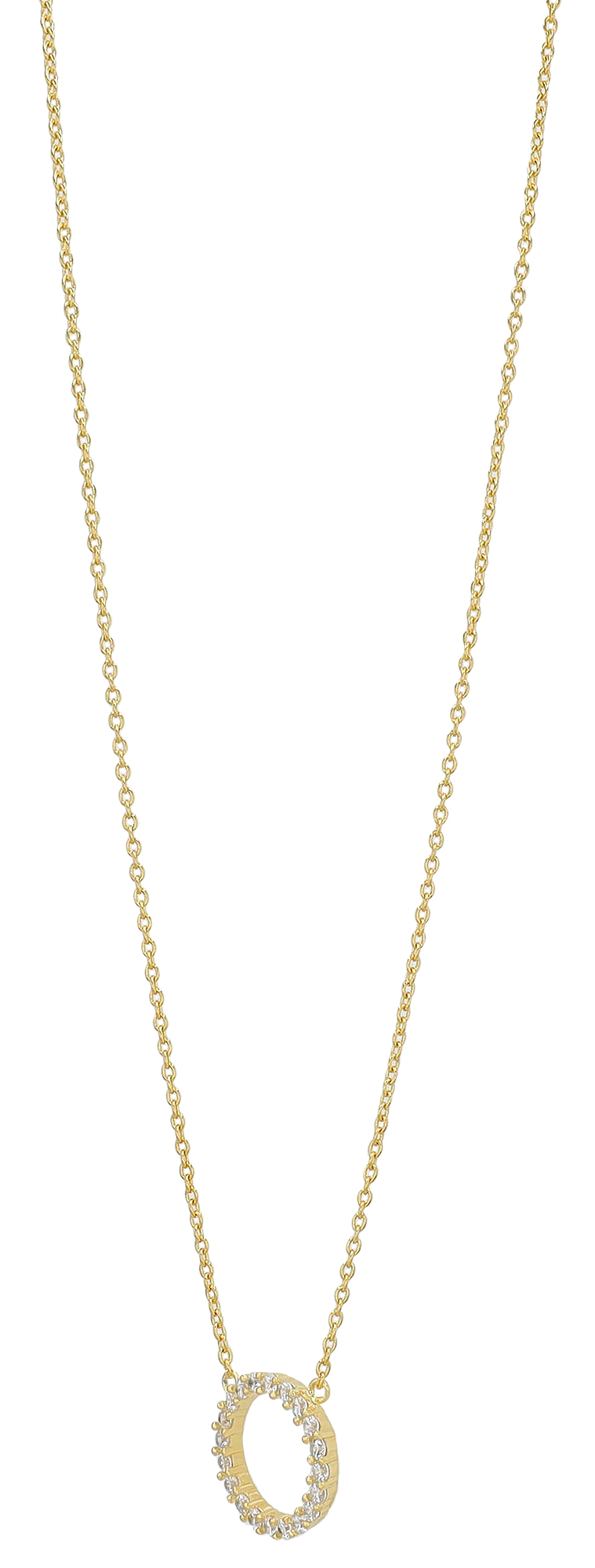 Sif Jakobs Jewellery 925/- Echt Silber Kette mit Anhänger "Biella Grande", Zirkonia, 40,5 + 3 cm, vergoldet