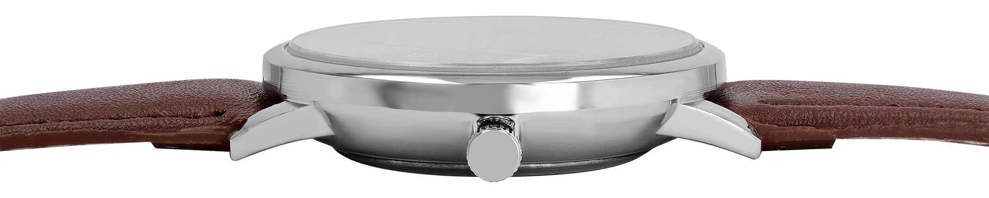 Alain Miller Herrenuhr mit Lederimitatband, Ø 40 mm, braun/ schwarz