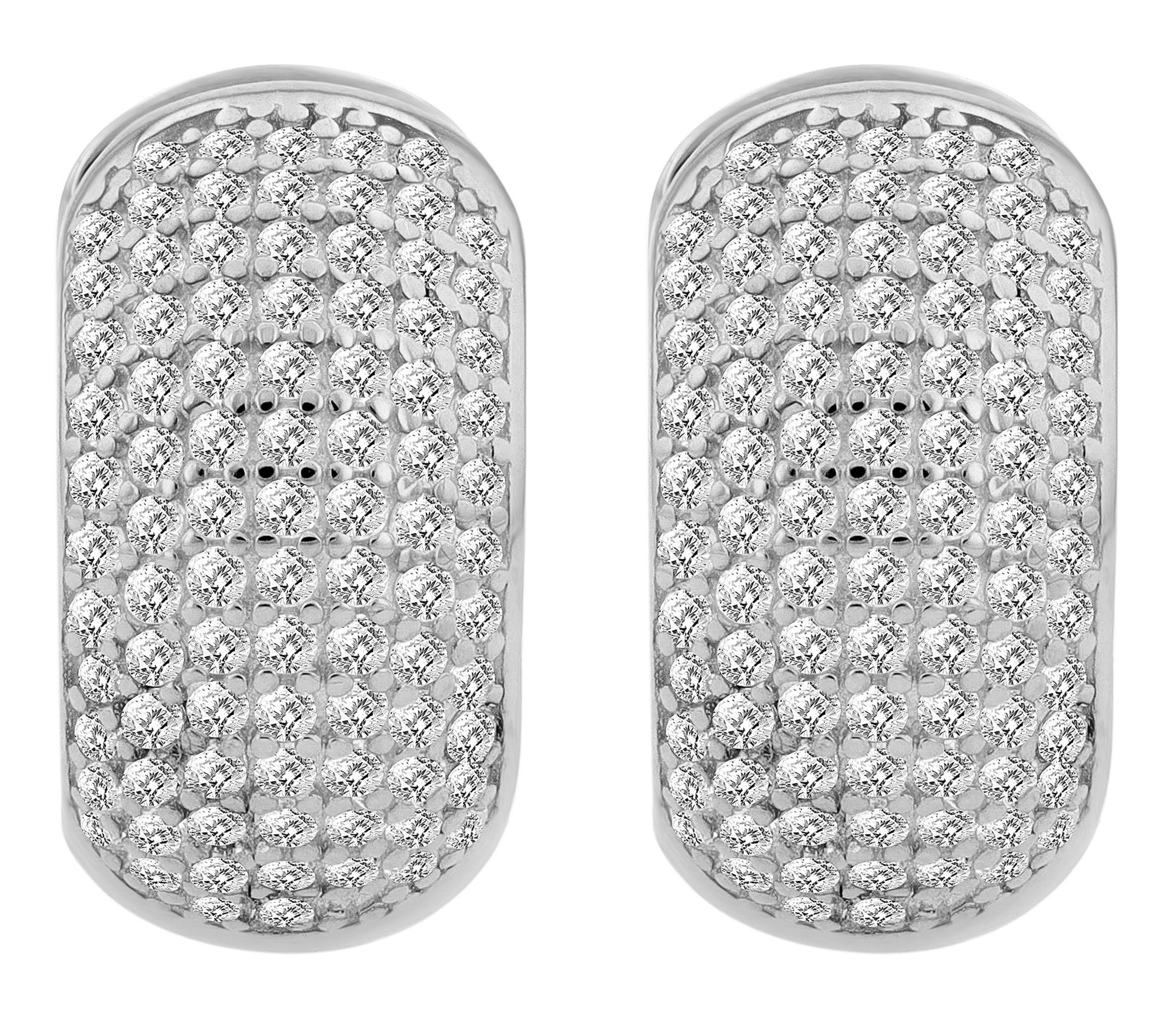 925/- Echt Silber Klapp-Creolen "Lavande", Zirkoniabesatz, rhodiniert